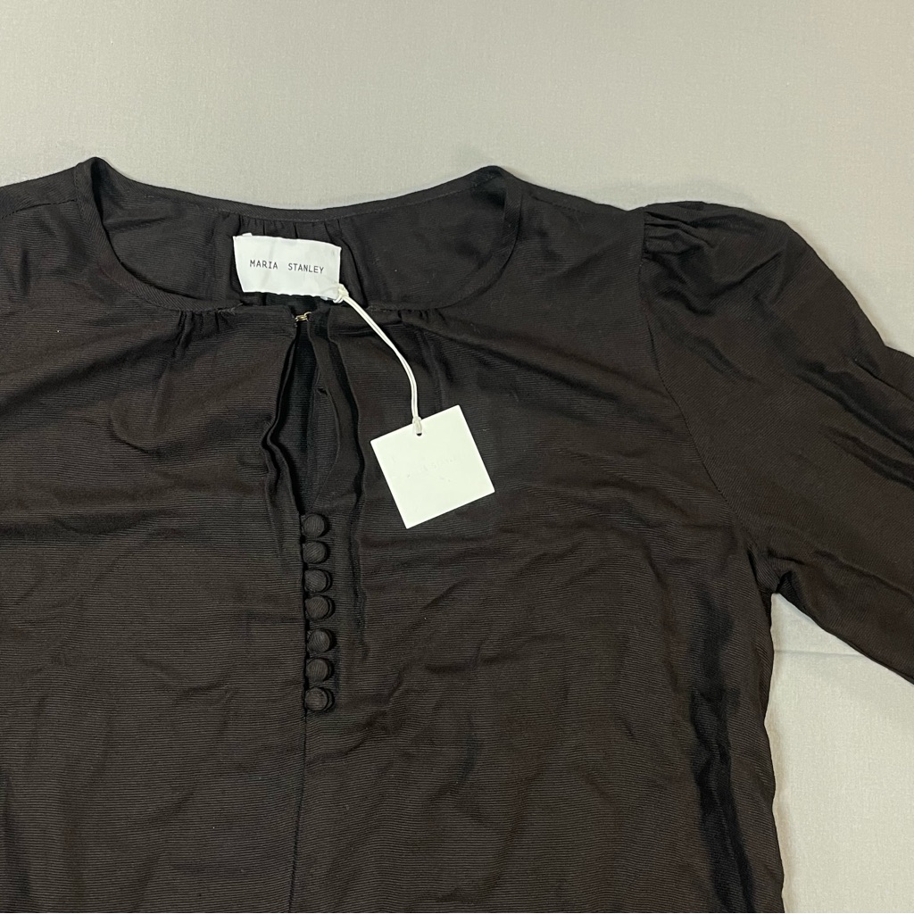 Nwt Maria Stanley Almond Blouse Pullover Top - Black - Womens Medium (?) — image 5 of 8